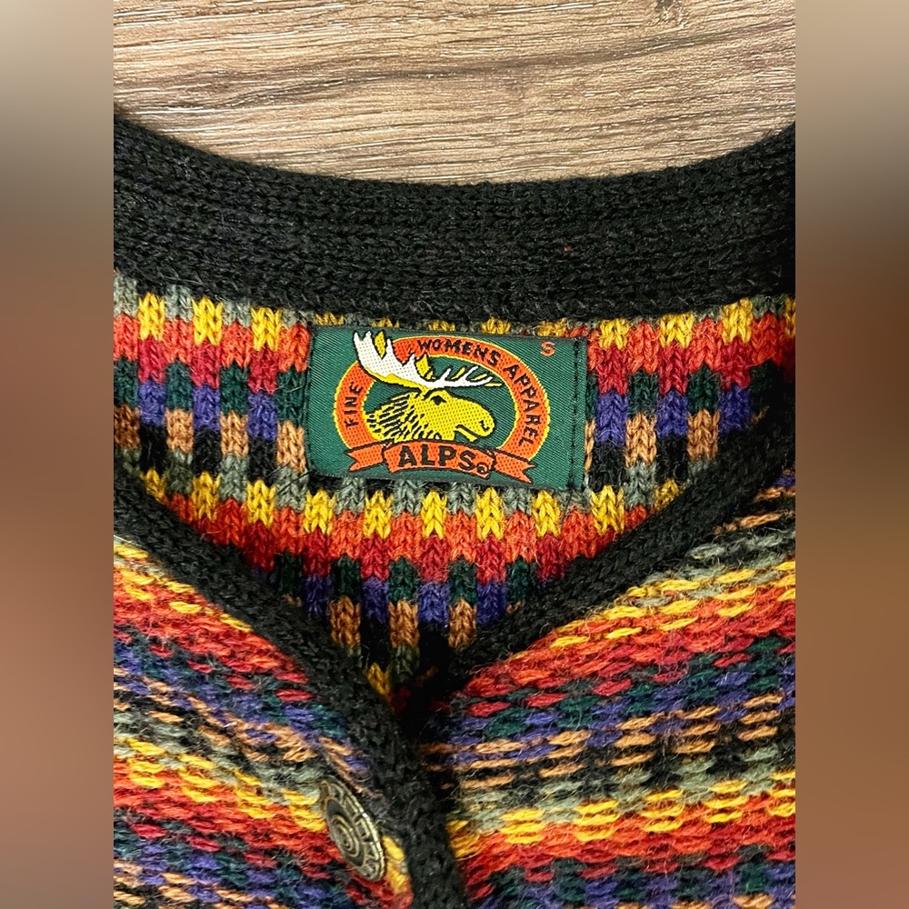 Vintage Wool Sweater Cardigan ALPS fine women’s apparel oversized Small - Picture 4 of 9